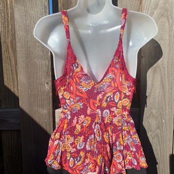 Intimately Free People Infinite Love Purple Floral Cami with Lace Trim - Picture 4 of 7